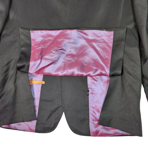 Ted Baker Blazer Mens 40R Black Muted Stripe Endurance 100% Wool 2 Button Coat - Picture 5 of 14